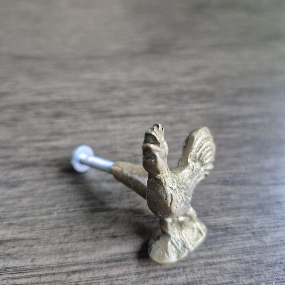 Rooster Cabinet Knobs Set Of 5 Rustic Metal Farmhouse Drawer Pulls/Handles - Picture 2 of 6